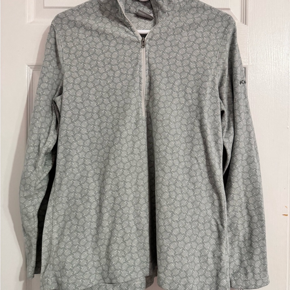 Columbia Gray Patterned Quarter-Zip Pullover